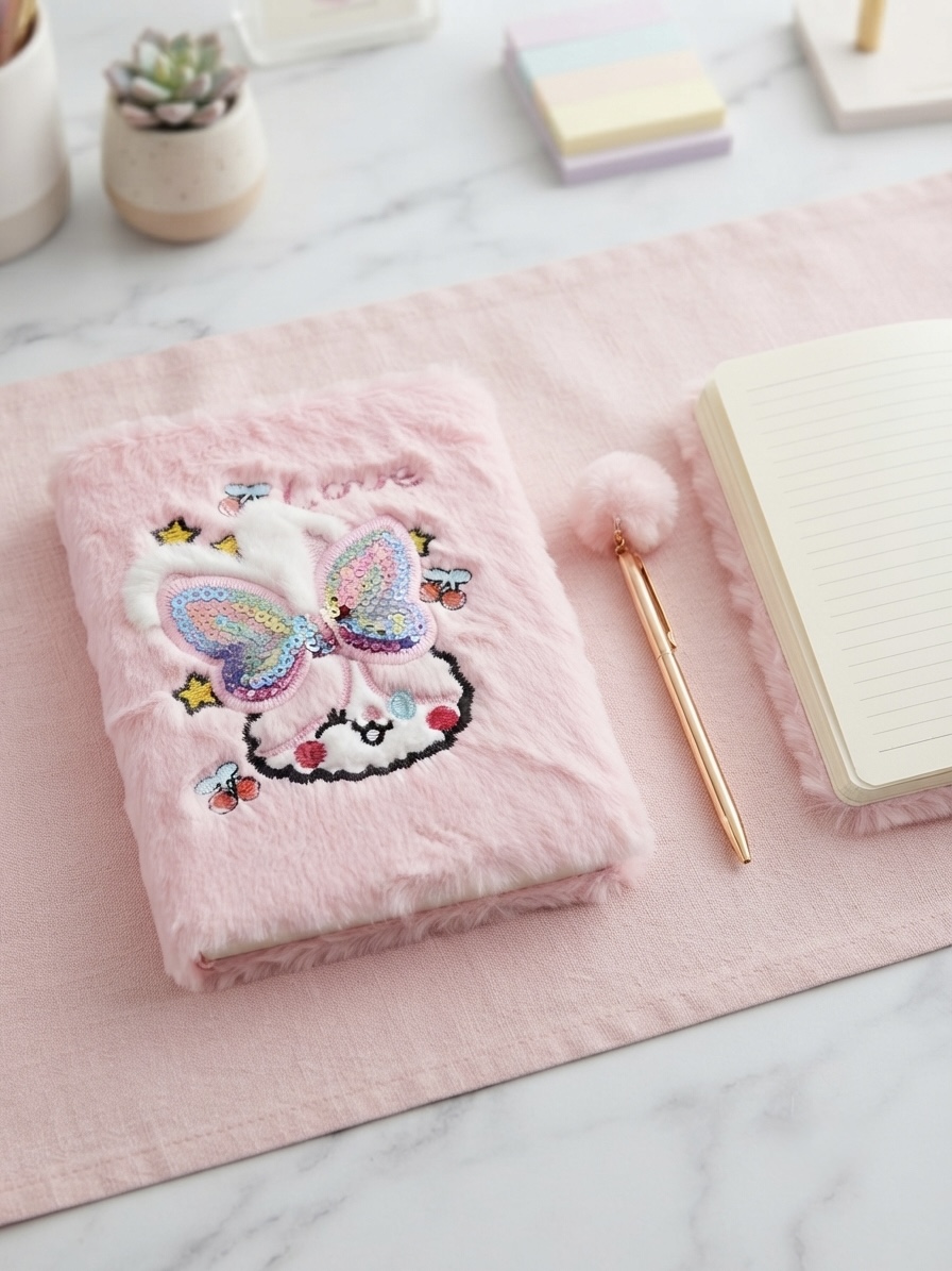 Cute Butterfly A5 Size Fur Diary