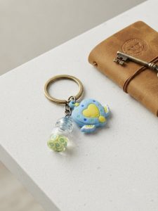 Dreamy Love Potion & Heart Keychain Blue