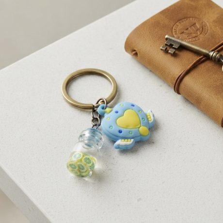 Dreamy Love Potion & Heart Keychain Blue