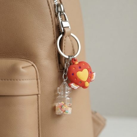 Dreamy Love Potion & Heart Keychain Red