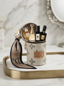 Luxury Leather Bucket keychain Pouch